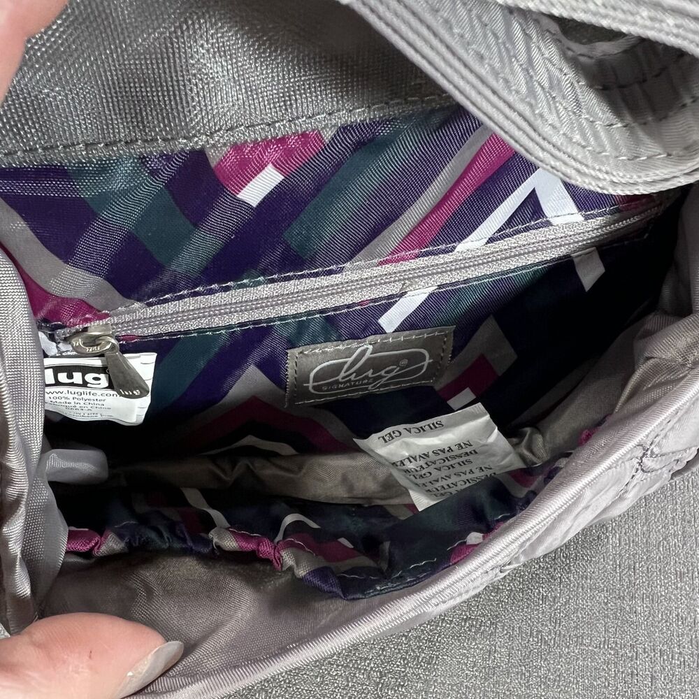 Lug Signature Mini Swing Crossbody Bag Grey Magnetic Flap NWT - Picture 5 of 12